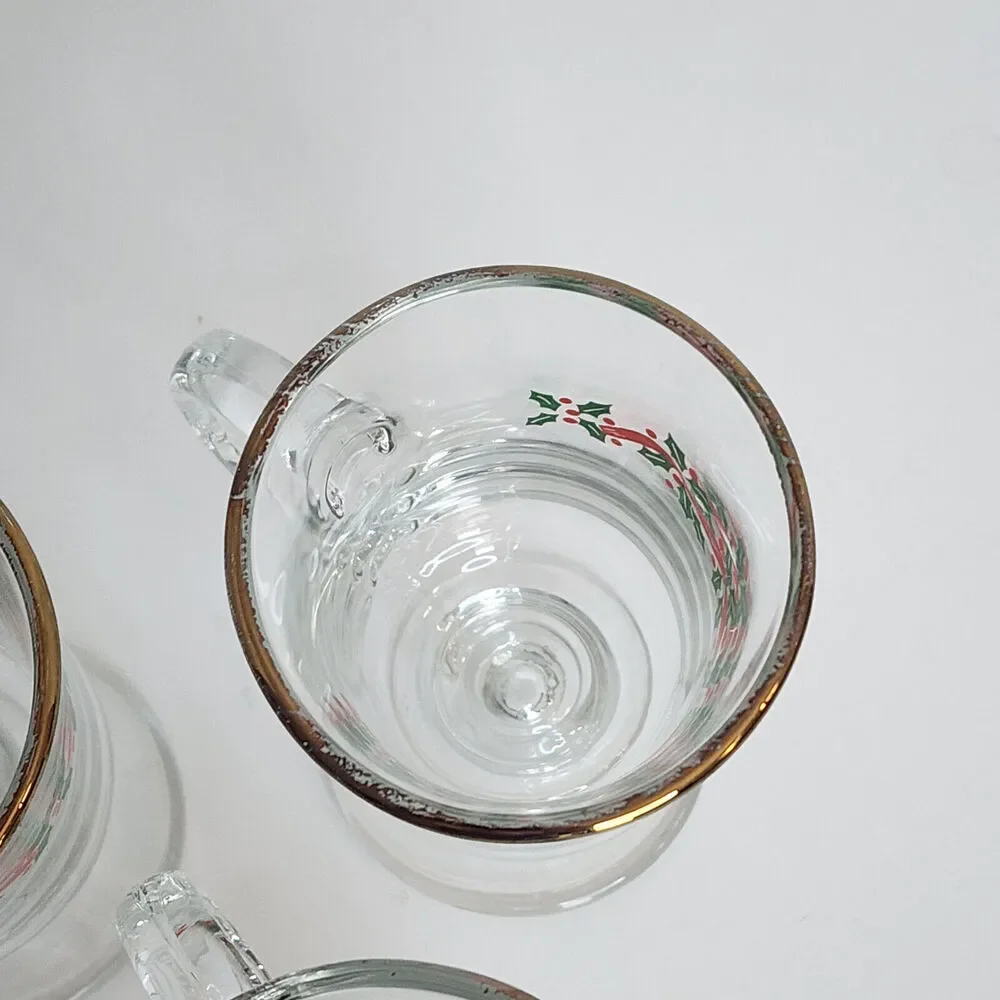 Vintage‎ Libbey Christmas Holly Berry 6